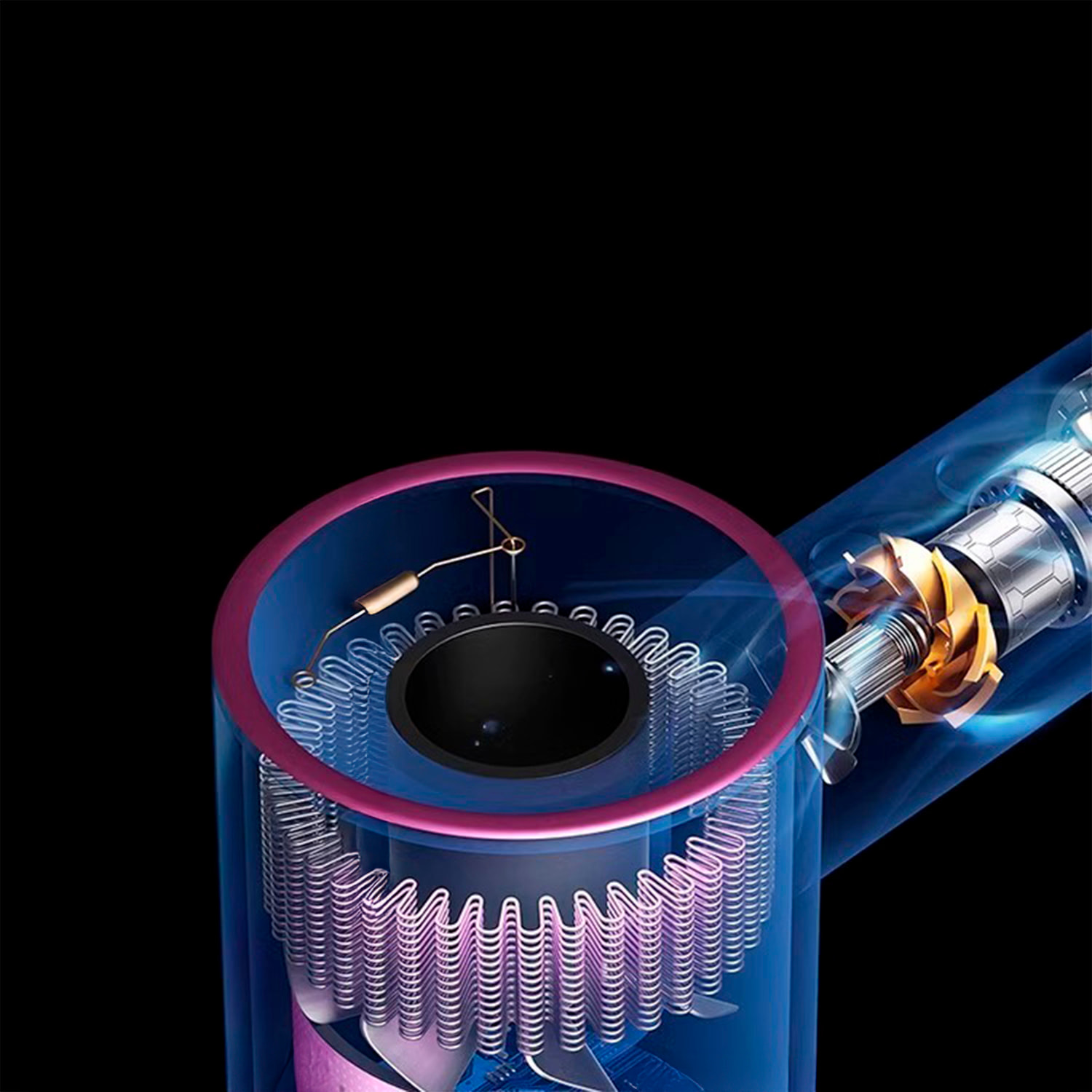 Asciugacapelli ionico con 4 livelli di temperatura, 3 livelli di velocità e 1600W di potenza.