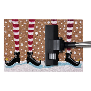 Zerbino Natalizio Ingresso Casa Antiscivolo In Cocco Gambe Elfo