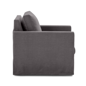 Serena - fauteuil déhoussable en velours - Gris