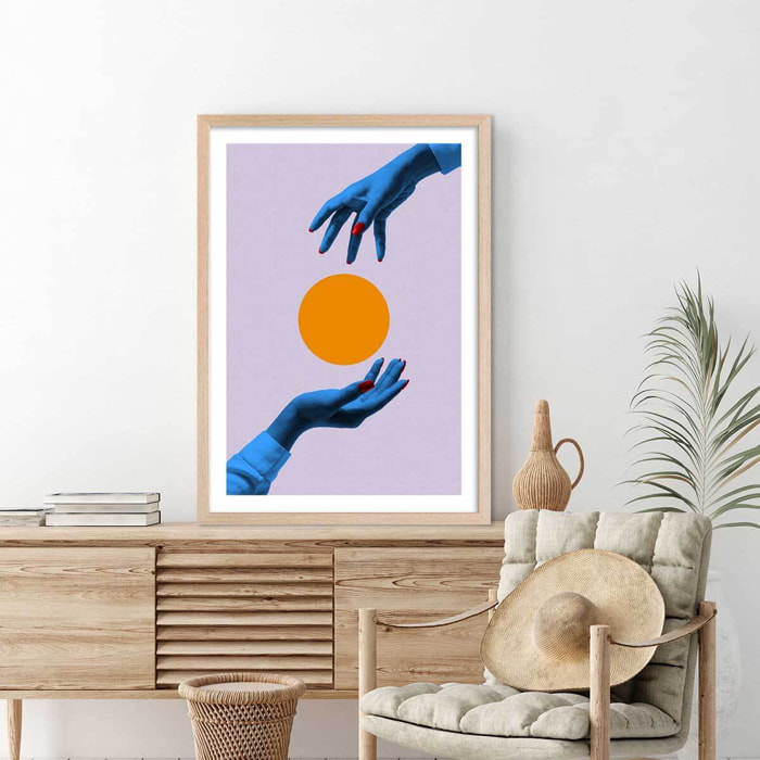 Affiche vintage Magie et levitation Affiche sous cadre bois