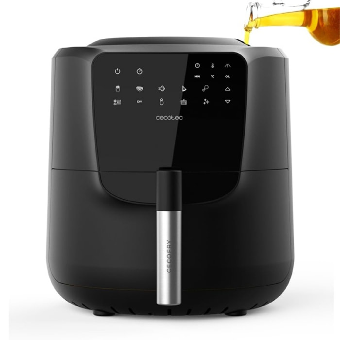 Freidora de Aire sin Aceite de 5,5 L con Spray Air Fryer Cecofry Rain M. 1550 W,