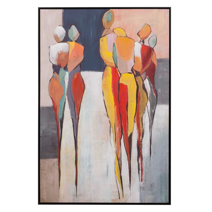 Cuadro Abstracto Siluetas Marco Negro 80x4x120 Cm