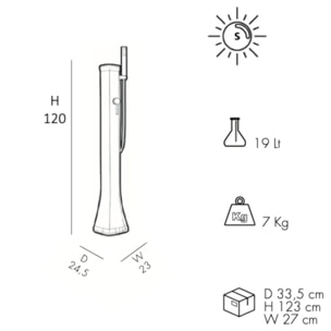 Douche solaire de voyage basse avec douchette mobile violet Happy Go Arkema Design (HG140/4005)