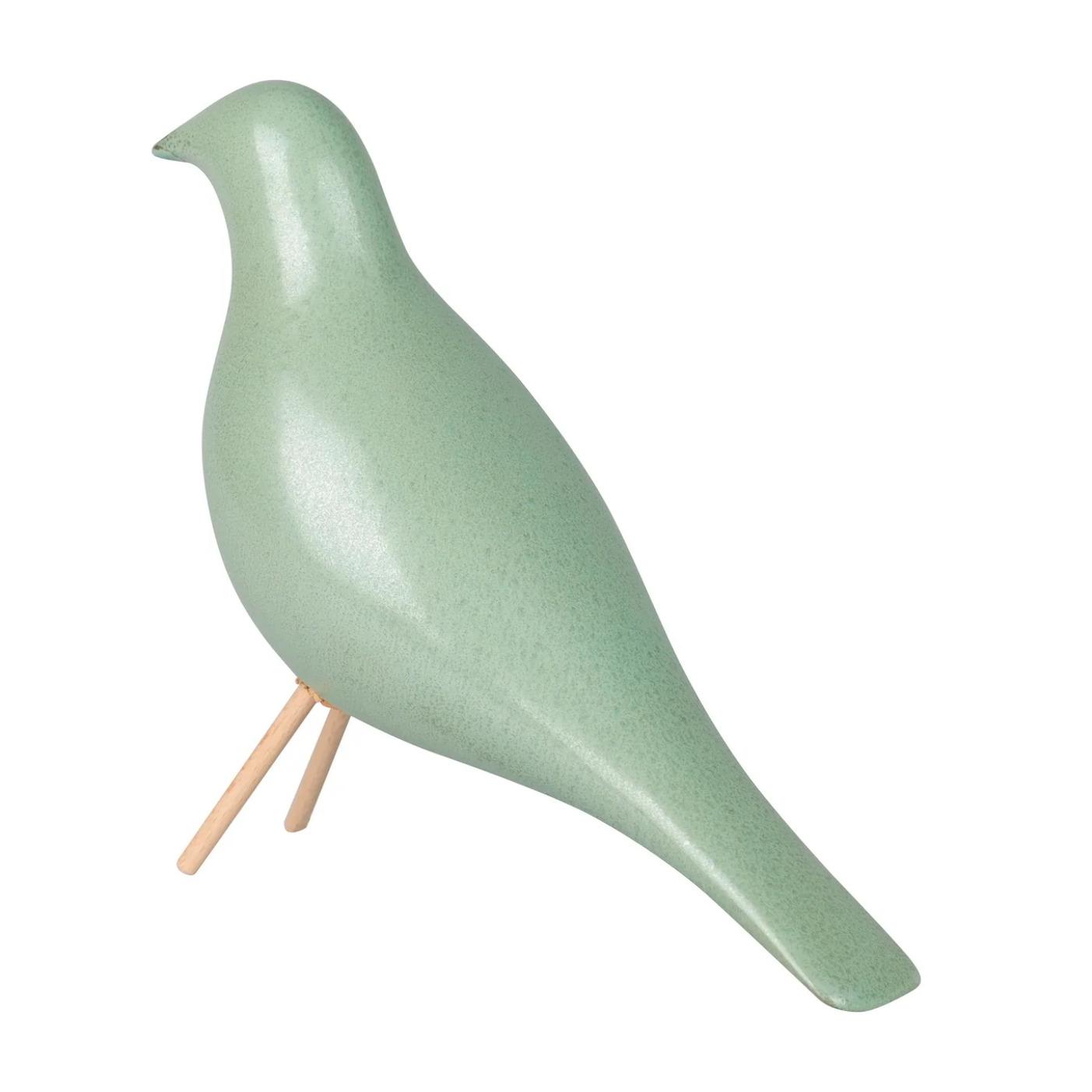 Pajaro Ceramica Turquesa 25x10x21 Cm