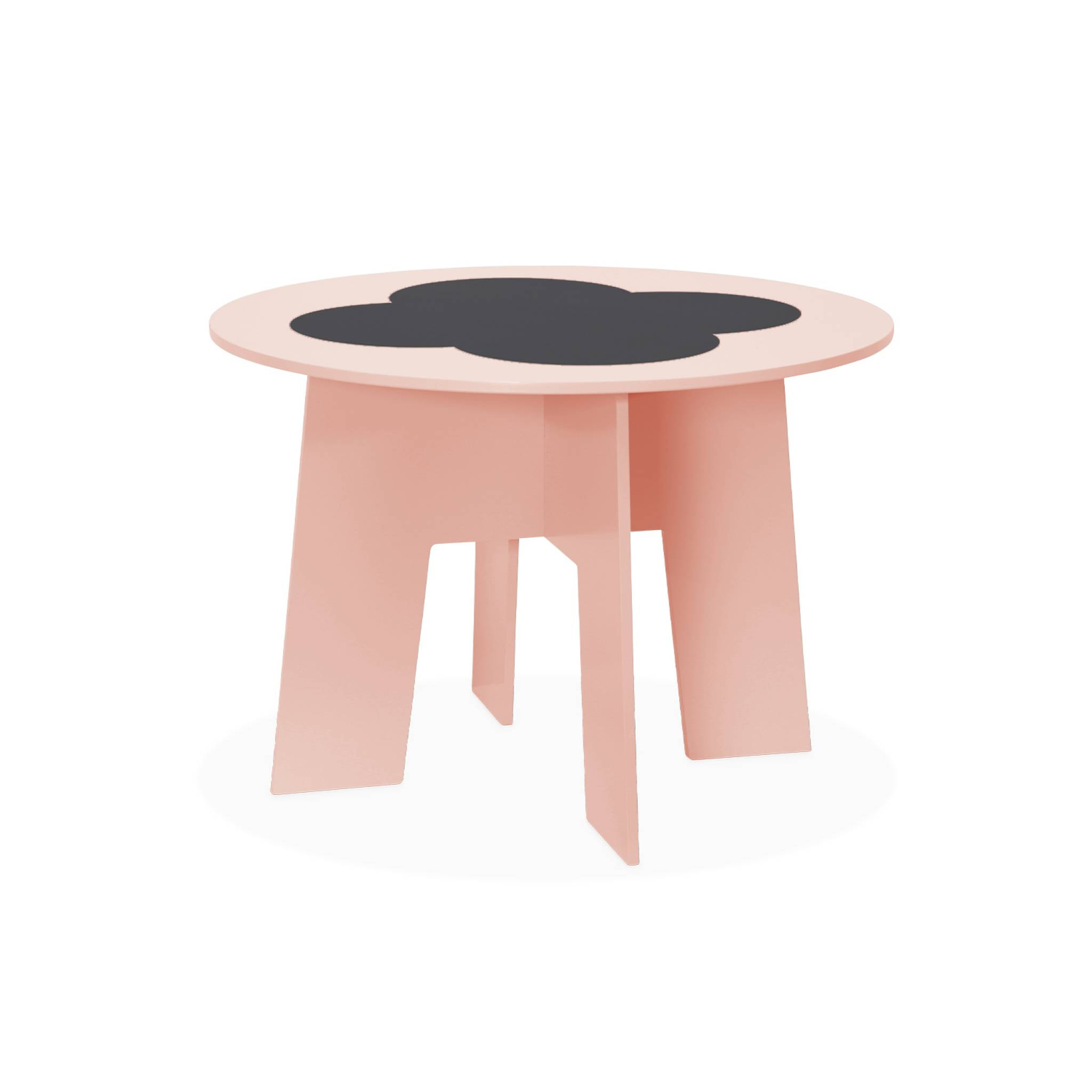 Table avec ardoise et 4 chaises avec rangement pour enfant