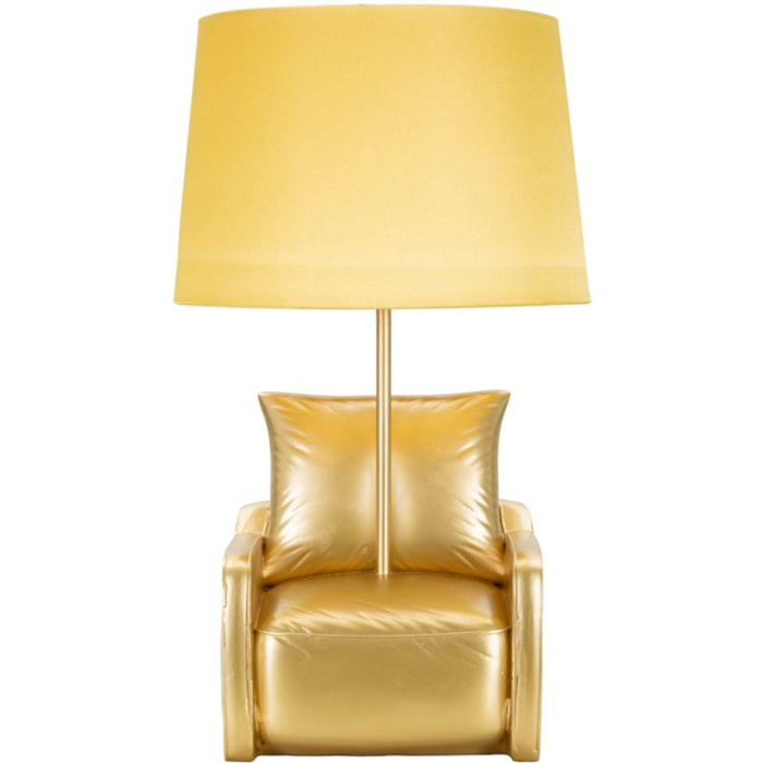 LAMPADA DA COMODINO MIDCENTURY GIALLA CM Ø 26X46