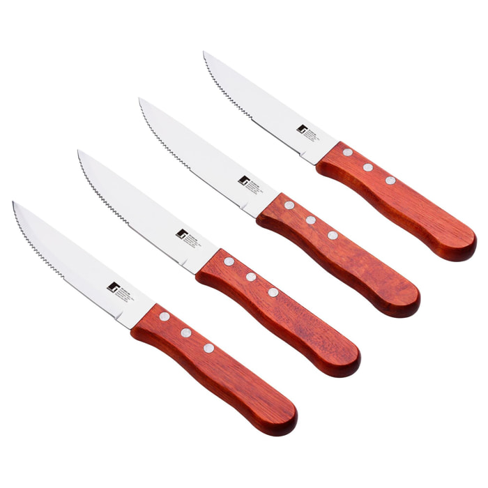 Bergner LOVERS Set de 4 Cuchillos BBQ en acero inoxidable