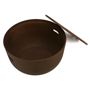 NESTOR - Table basse ronde en béton marron D58cm