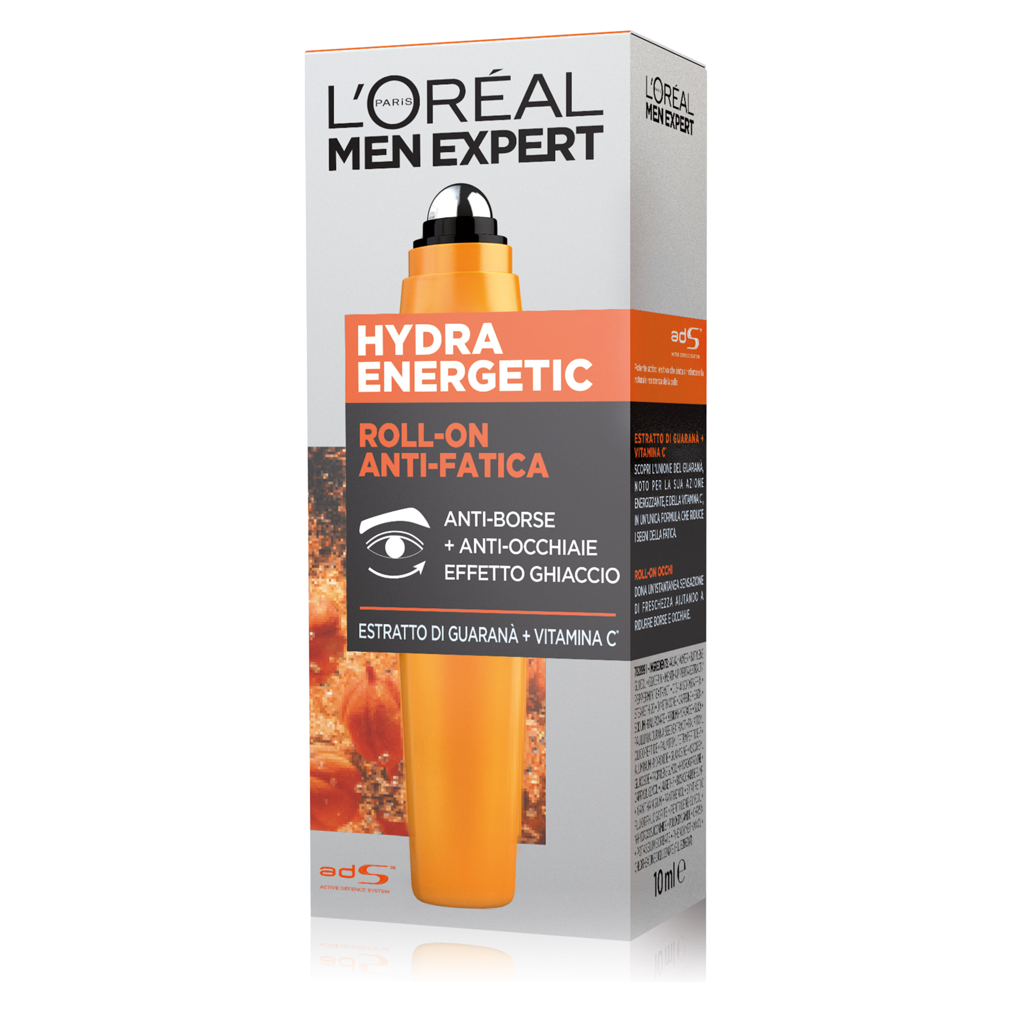 2x Contorno Occhi Roll-On Anti-Fatica con Vitamina C e Cafferina Men Expert Hydra Energetic