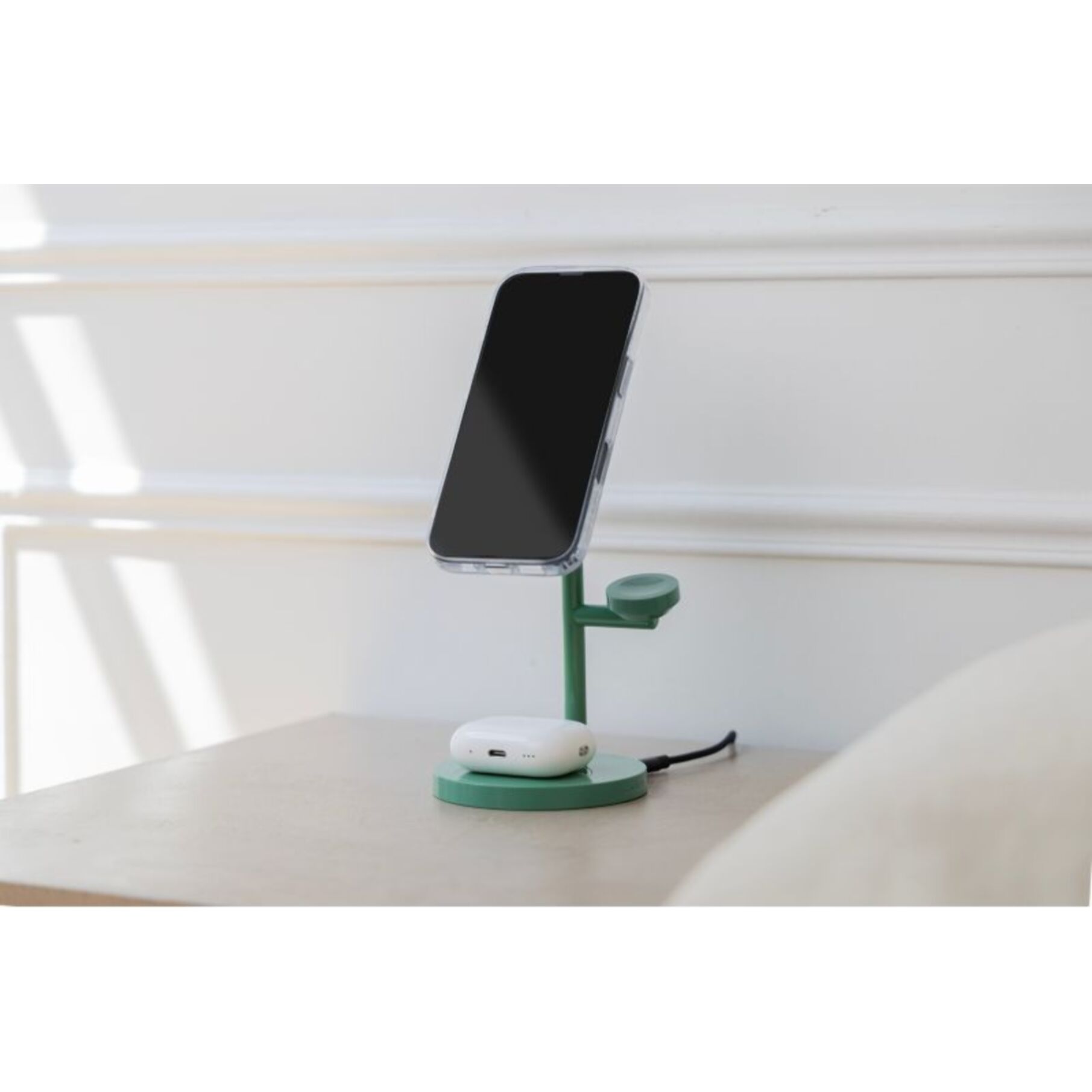 Chargeur CASYX 3 en 1  Charge rapide Qi2 vert