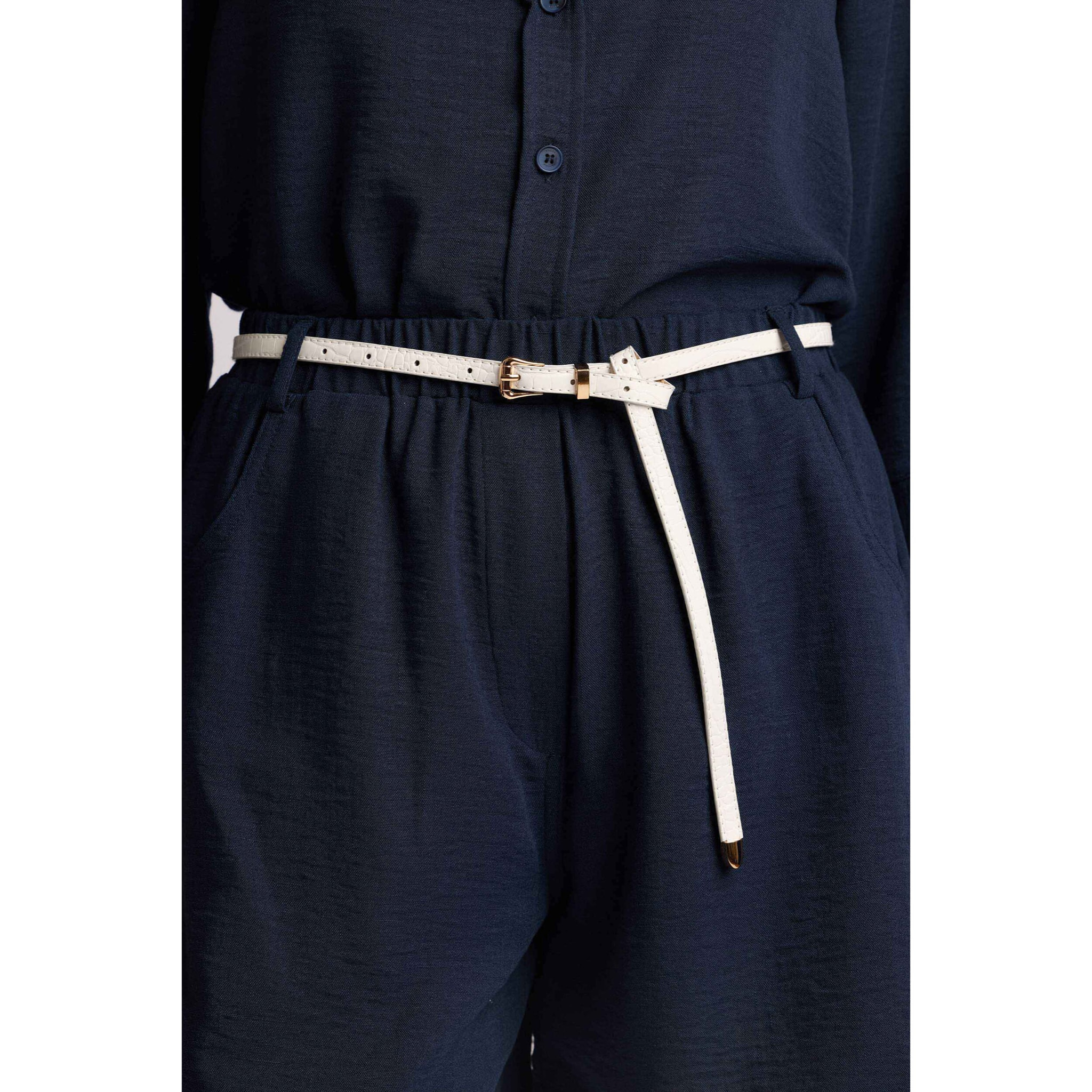 Kocca - Pantaloni corti con cintura Donna, Tinta unita
