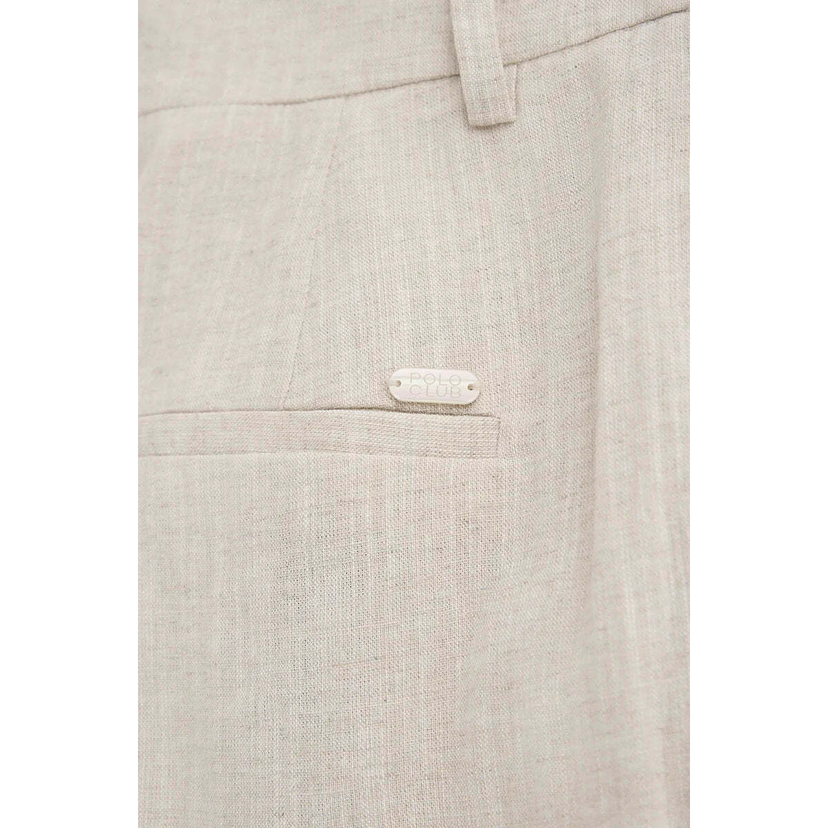 Pantaloni Alice in lino ecrù dal fit rilassato con logo Polo Club