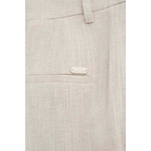 Pantaloni Alice in lino ecrù dal fit rilassato con logo Polo Club