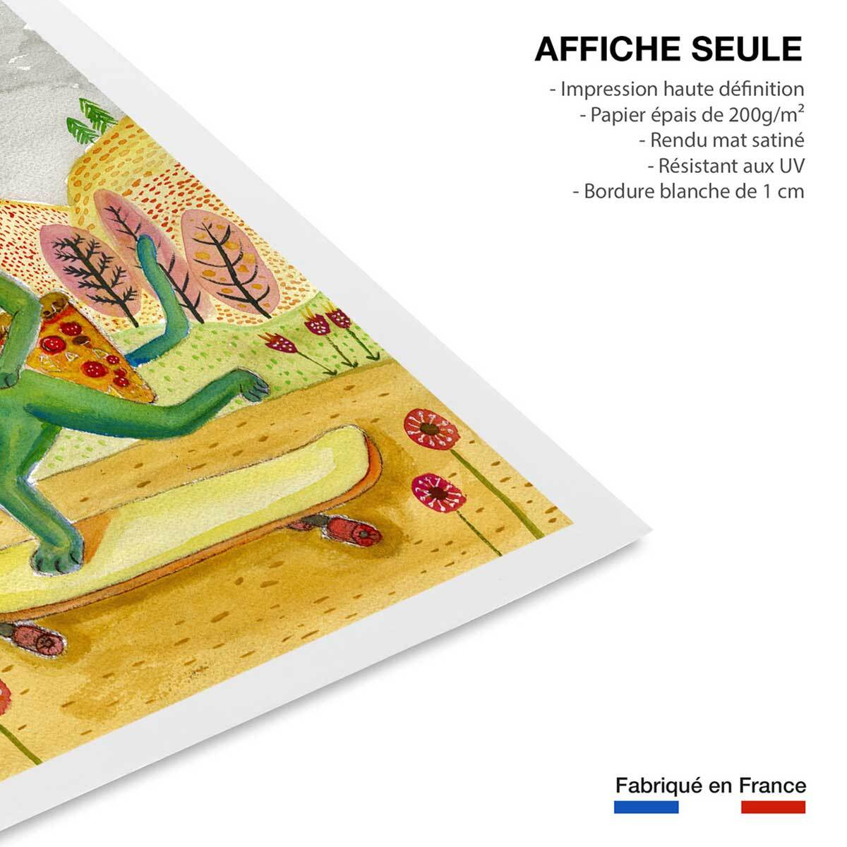 Affiche enfant pizza cat  Affiche seule