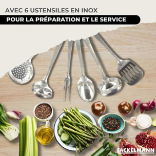 Set 1 poêle, 3 casseroles en inox et 6 ustensiles inox Fackelmann Geneva