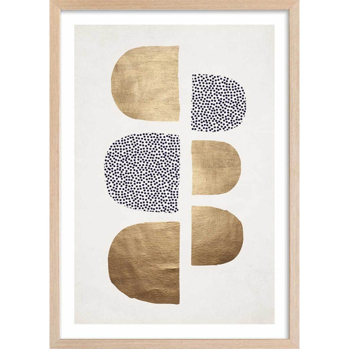 Affiche dessin ""Bauhaus Glitter"" Affiche + cadre en bois - Chêne
