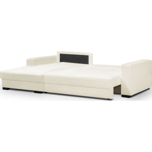 Canapé d'angle gauche convertible 3 places en tissu bouclé - ARTY