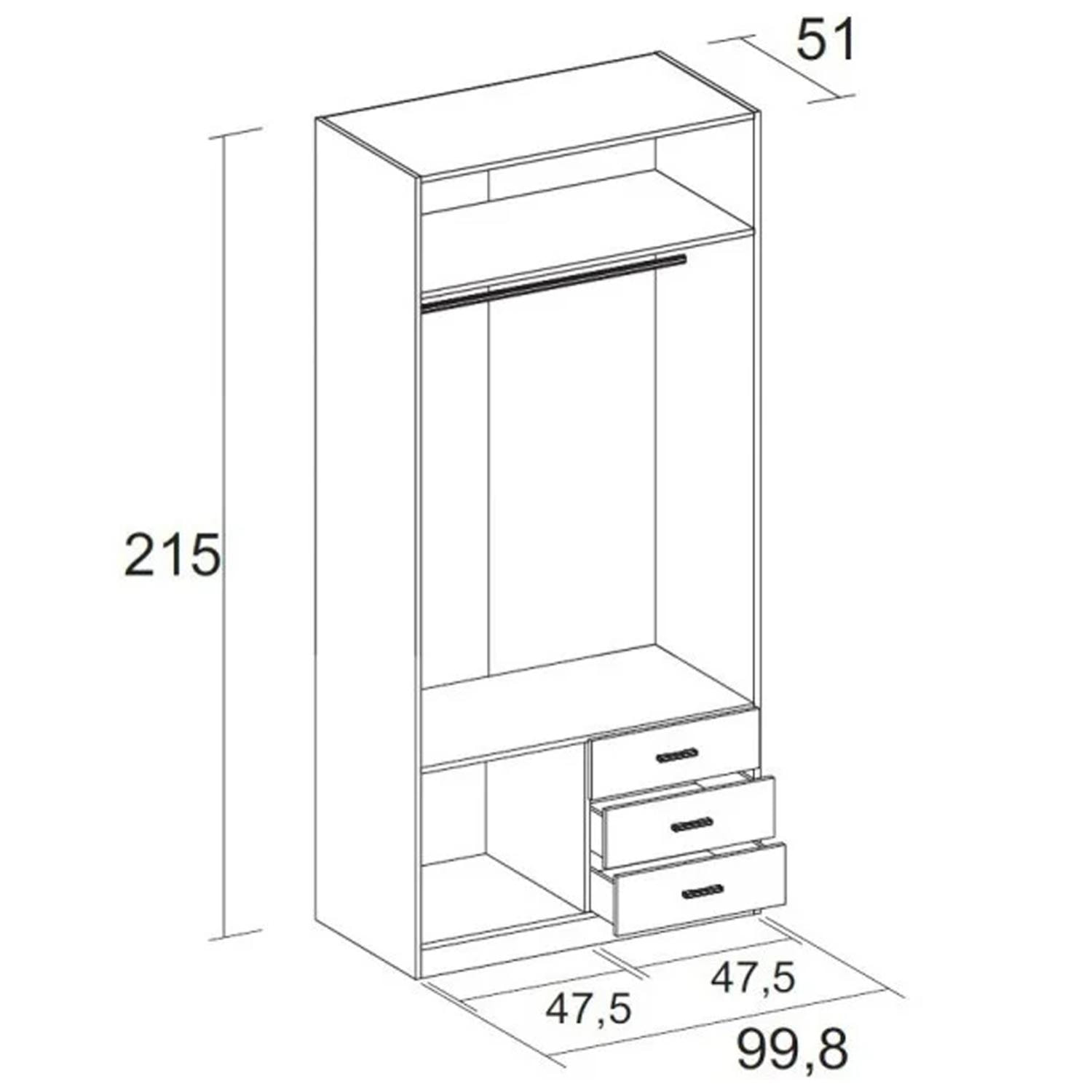 ARMARIO ALTEA 2P3C 100X215cm