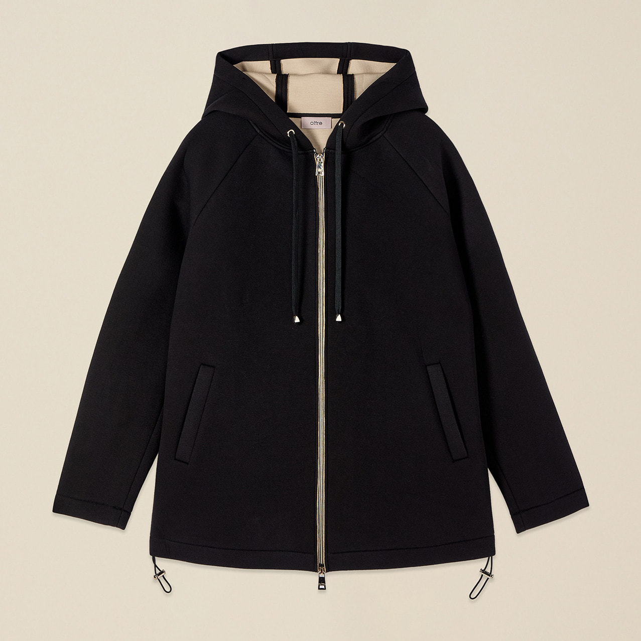 Oltre - Chaqueta con capucha y cremallera - Negro