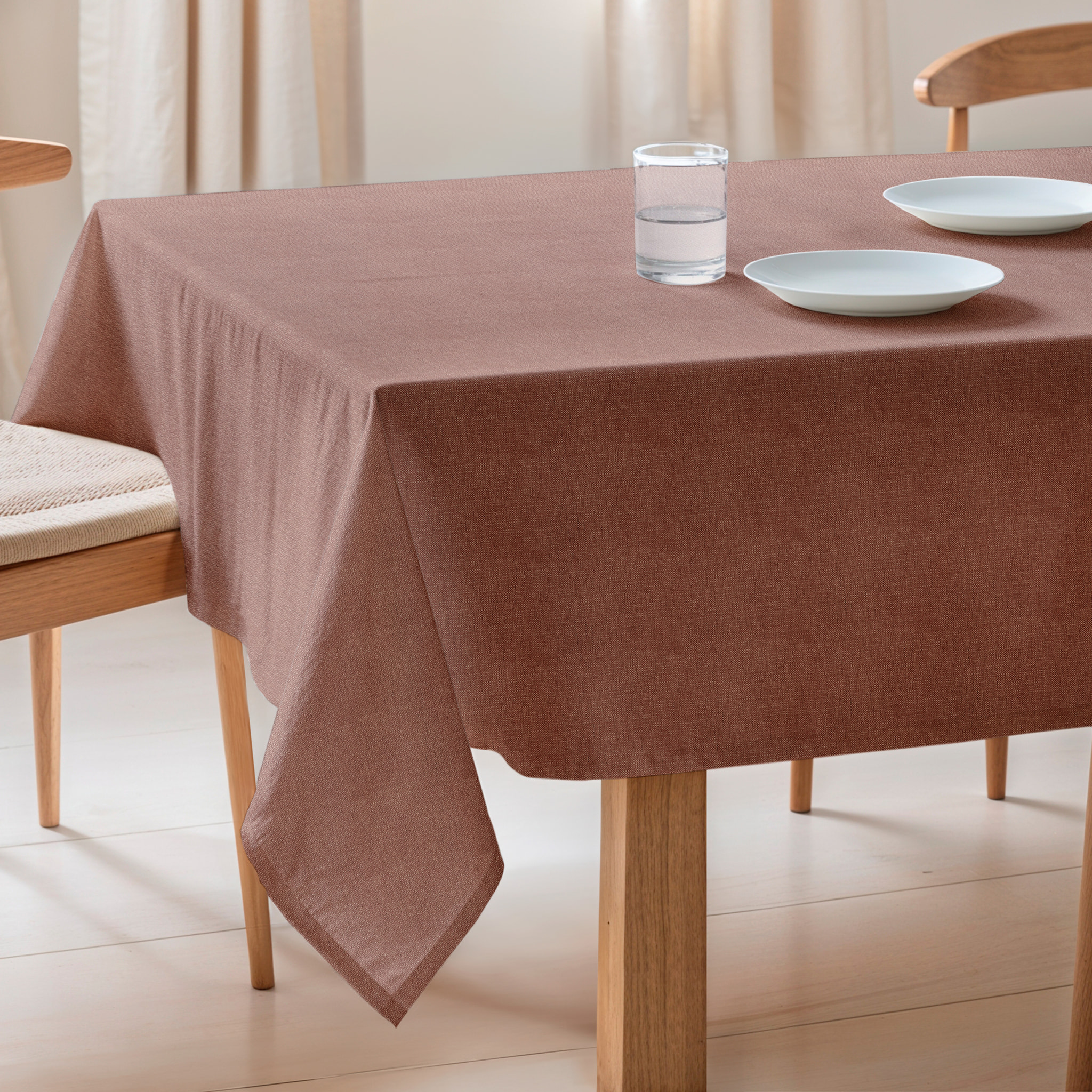 Nappe jacquard unie antitache INDRA TEJA