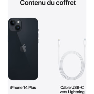 Smartphone APPLE iPhone 14 Plus Minuit 256Go 5G