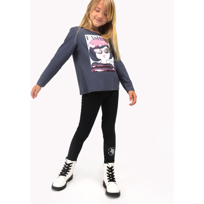 Leggings de Niña de Algodón en Negro