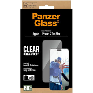 Protège écran PANZERGLASS iPhone 17 Pro Max verre trempé UWF