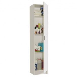 Armadio Armadietto Multiuso A Colonna con 1 Anta e 4 Ripiani Ingresso Camera da Letto Bagno Design Moderno Minimal Modulare 180 x 37 x 37 cm Bianco