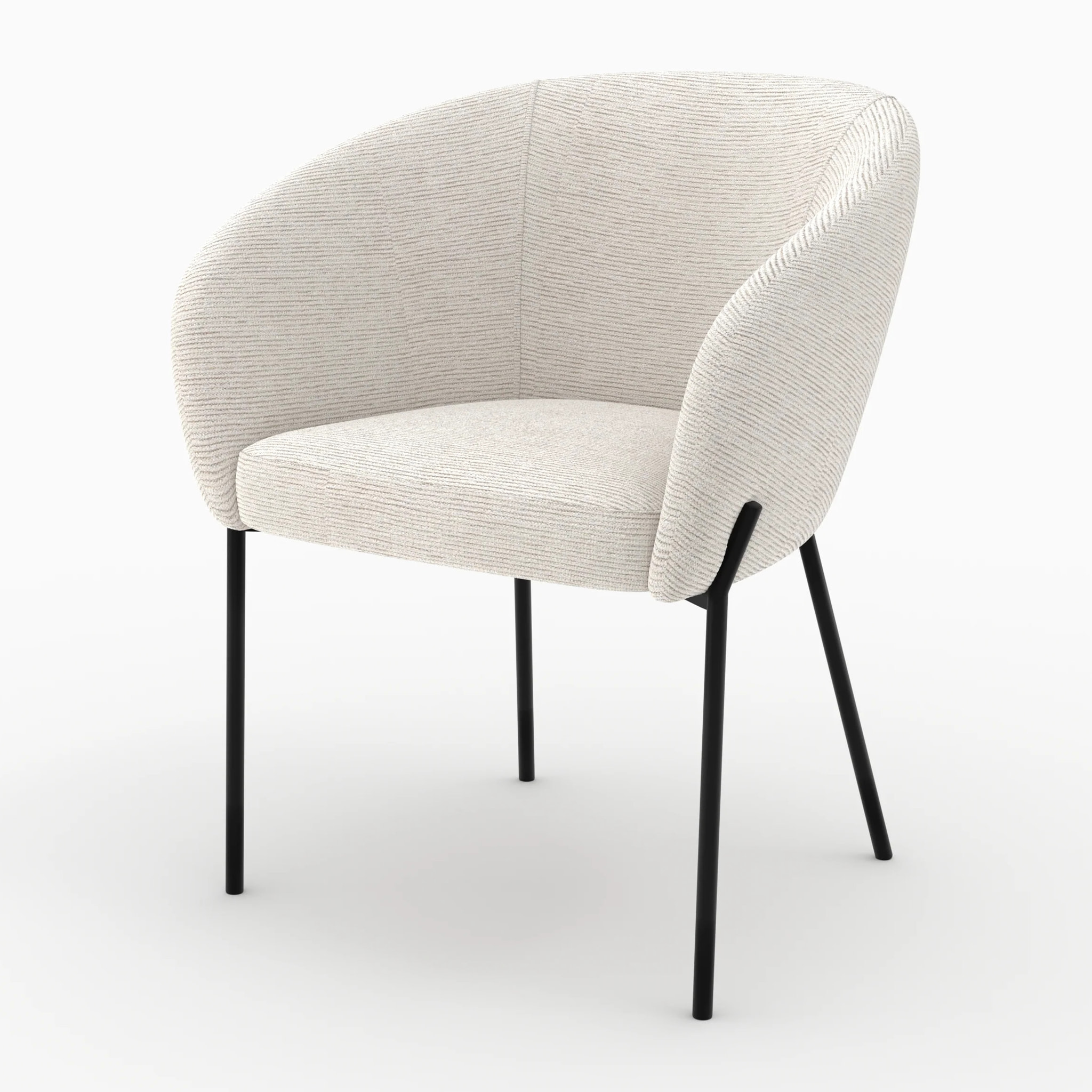 Chaise en tissu blanc chiné - Andy