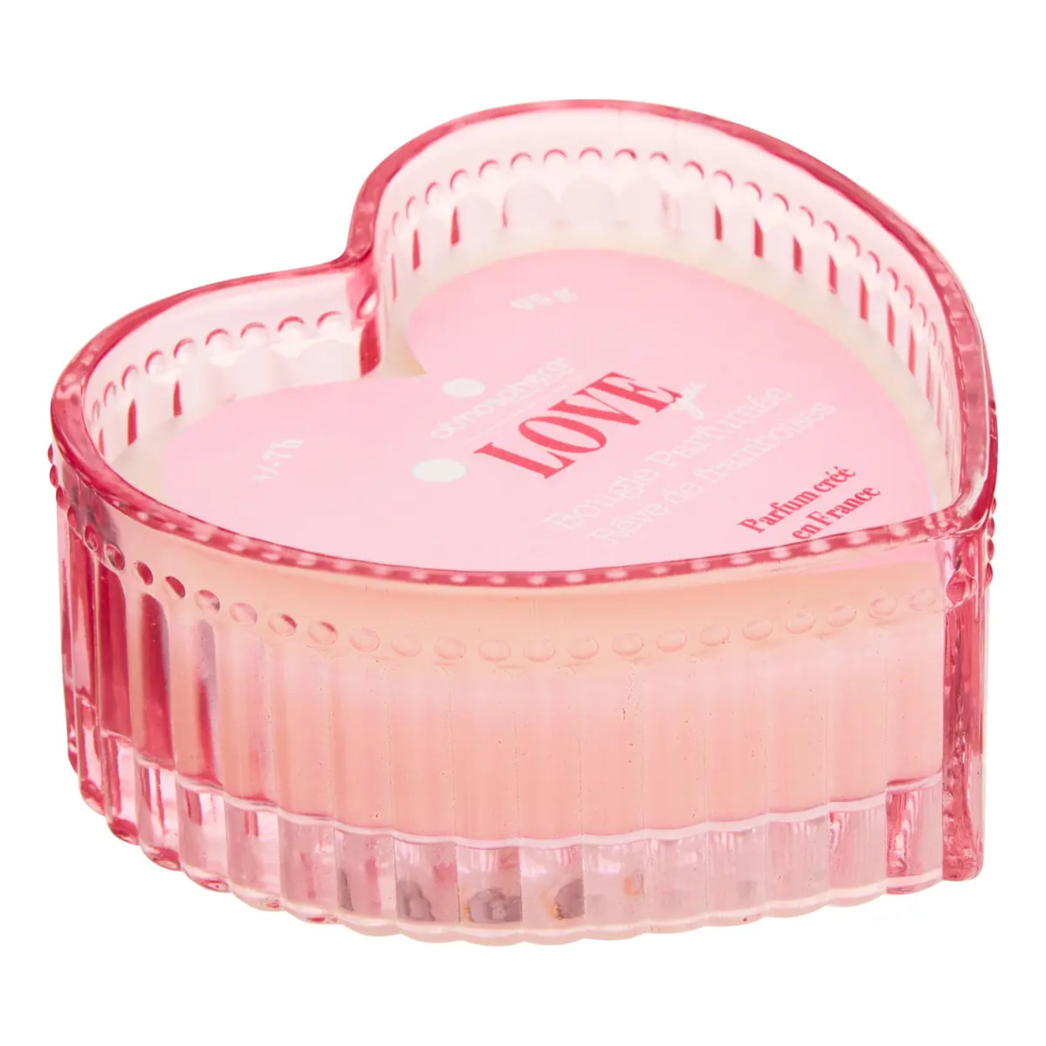 Bougie parfumée 95g Love forme coeur parfum floral