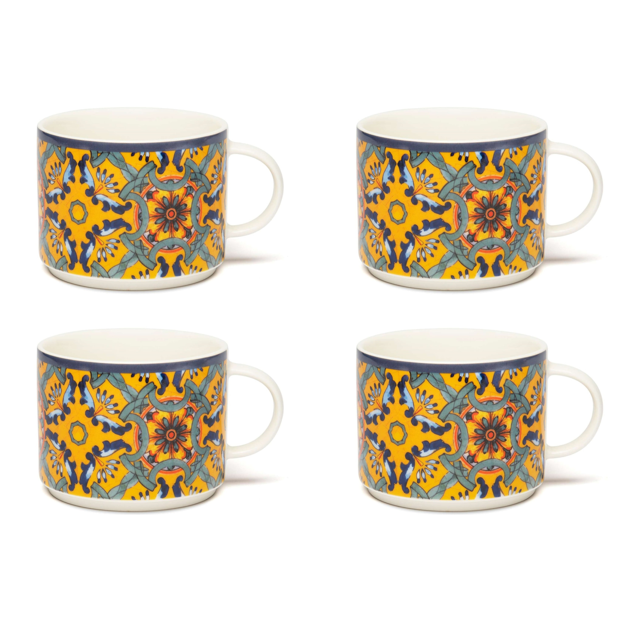 Set de 4 Tasses Jumbo Excelsa – Trinacria, New Bone China Multicolore