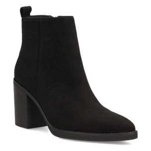 Botines efecto ante con tacón ancho para mujer.