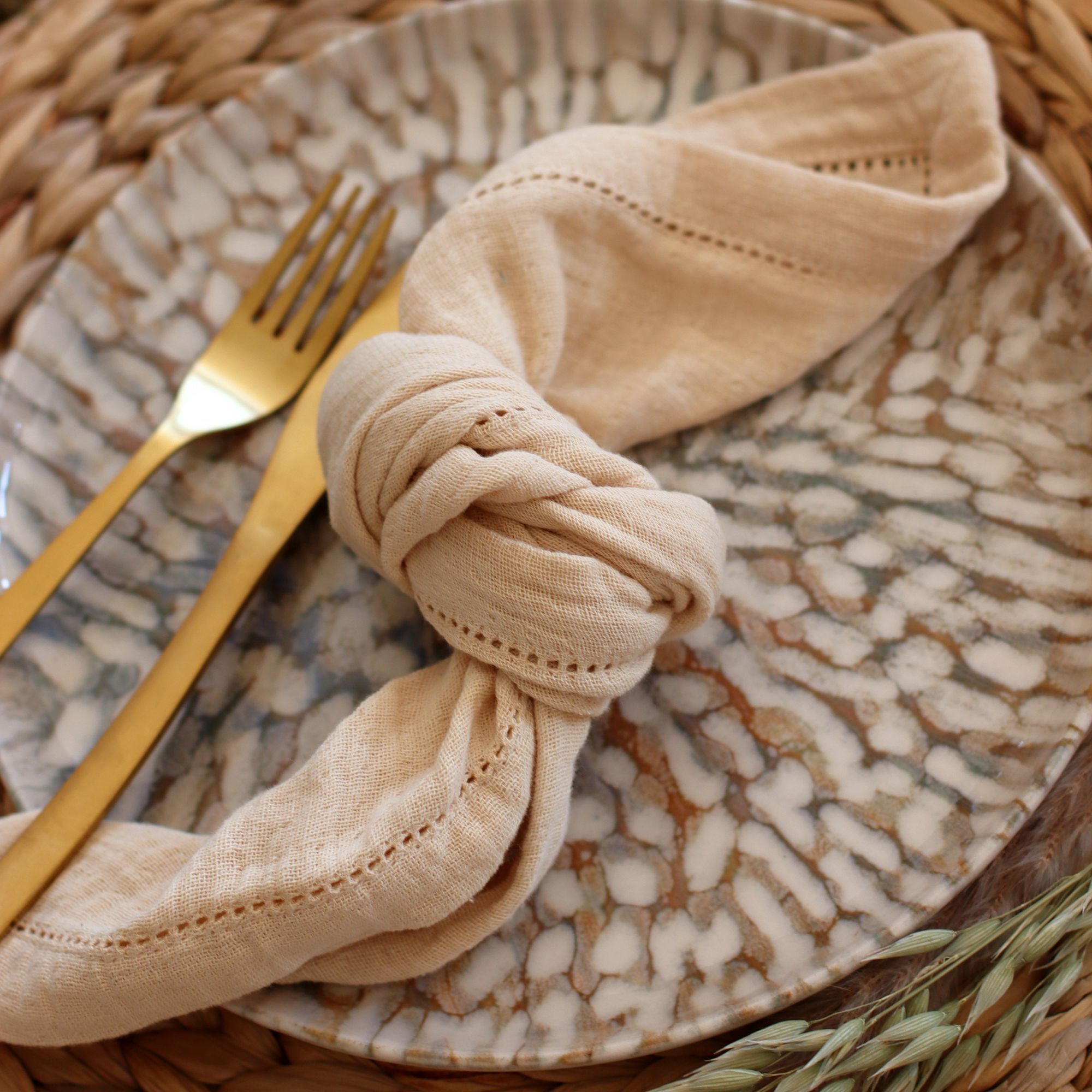 Lot de 6 assiettes plates en grès 26cm AMBRE