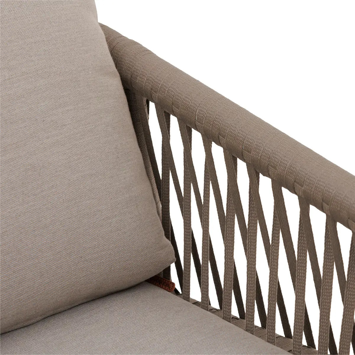 Fauteuil de salon de jardin "Oriengo" taupe & blanc en aluminium traité époxy