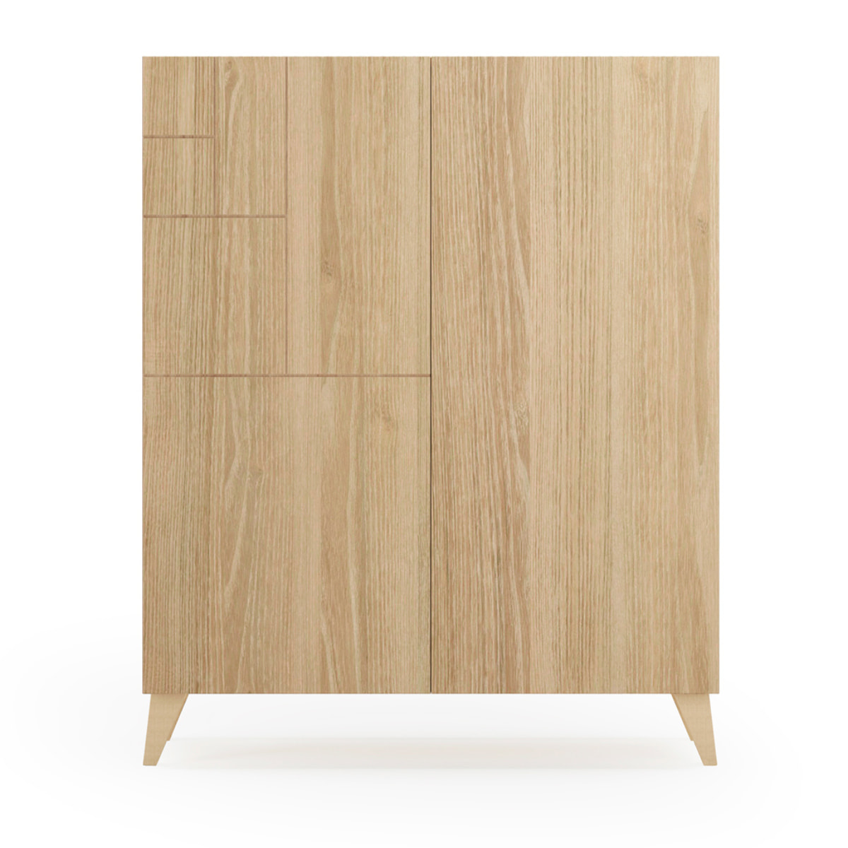 Zapatero Malmo melamina roble dorado patas roble dorado 109x90x27 cm