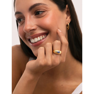 Anello Sunbeam Blu Placcato Oro