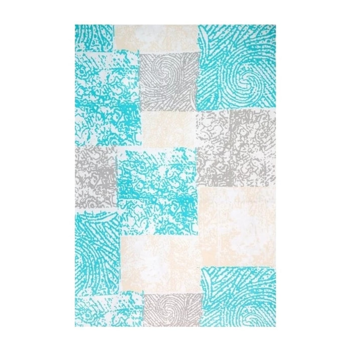 Rideau de douche Polyester HUELLAS 180x200cm QUALITE PREMIUM Bleu Turquoise - Anneaux inclus MSV