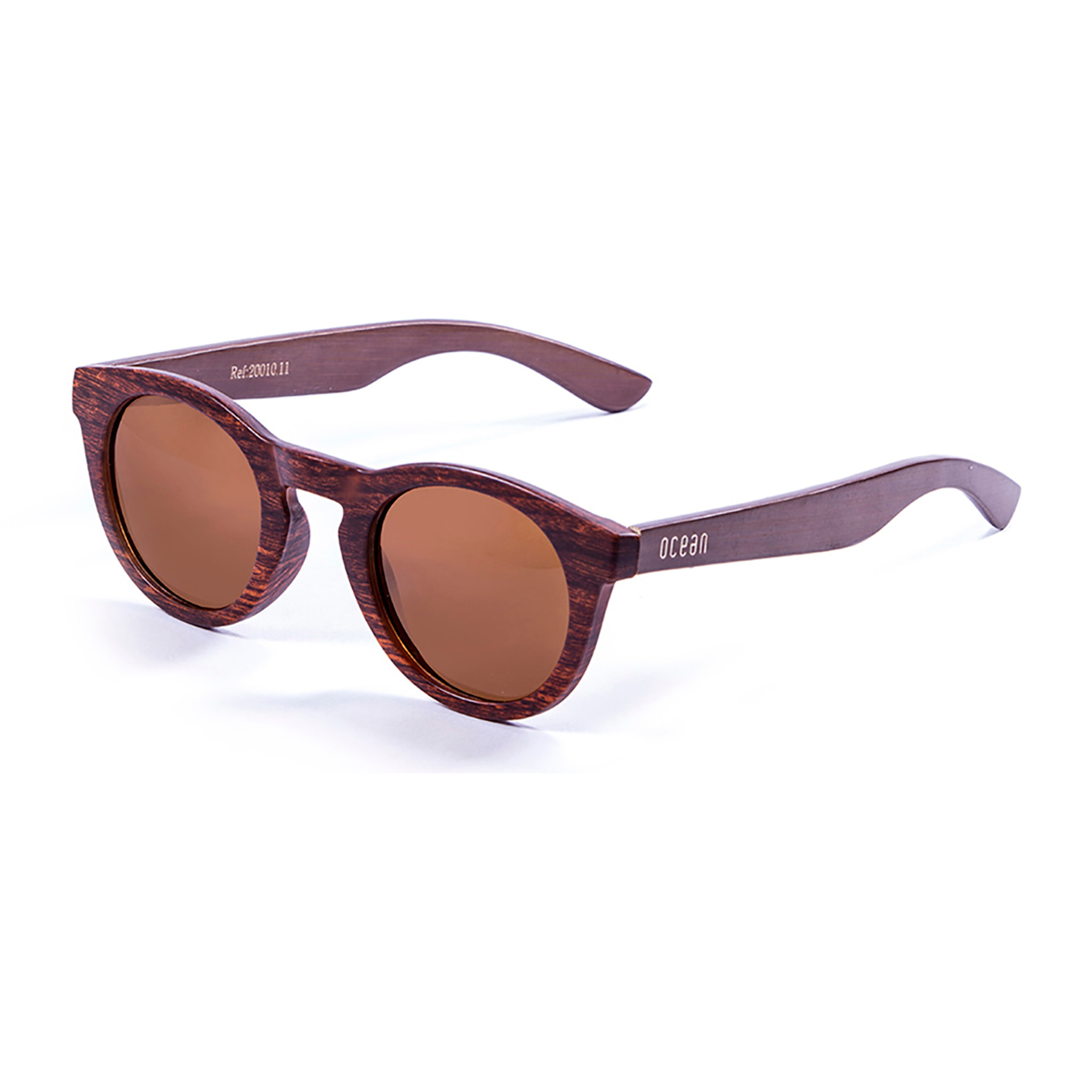 Gafas de sol OCEAN SAN FRANCISCO - De brazo natural de bambú con frente marrón oscuro / Ahumada