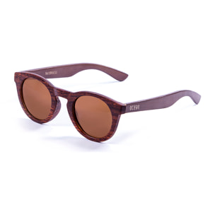 Gafas de sol OCEAN SAN FRANCISCO - De brazo natural de bambú con frente marrón oscuro / Ahumada