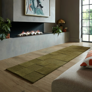 Tapis en laine de couloir CHECKERBOARD Vert