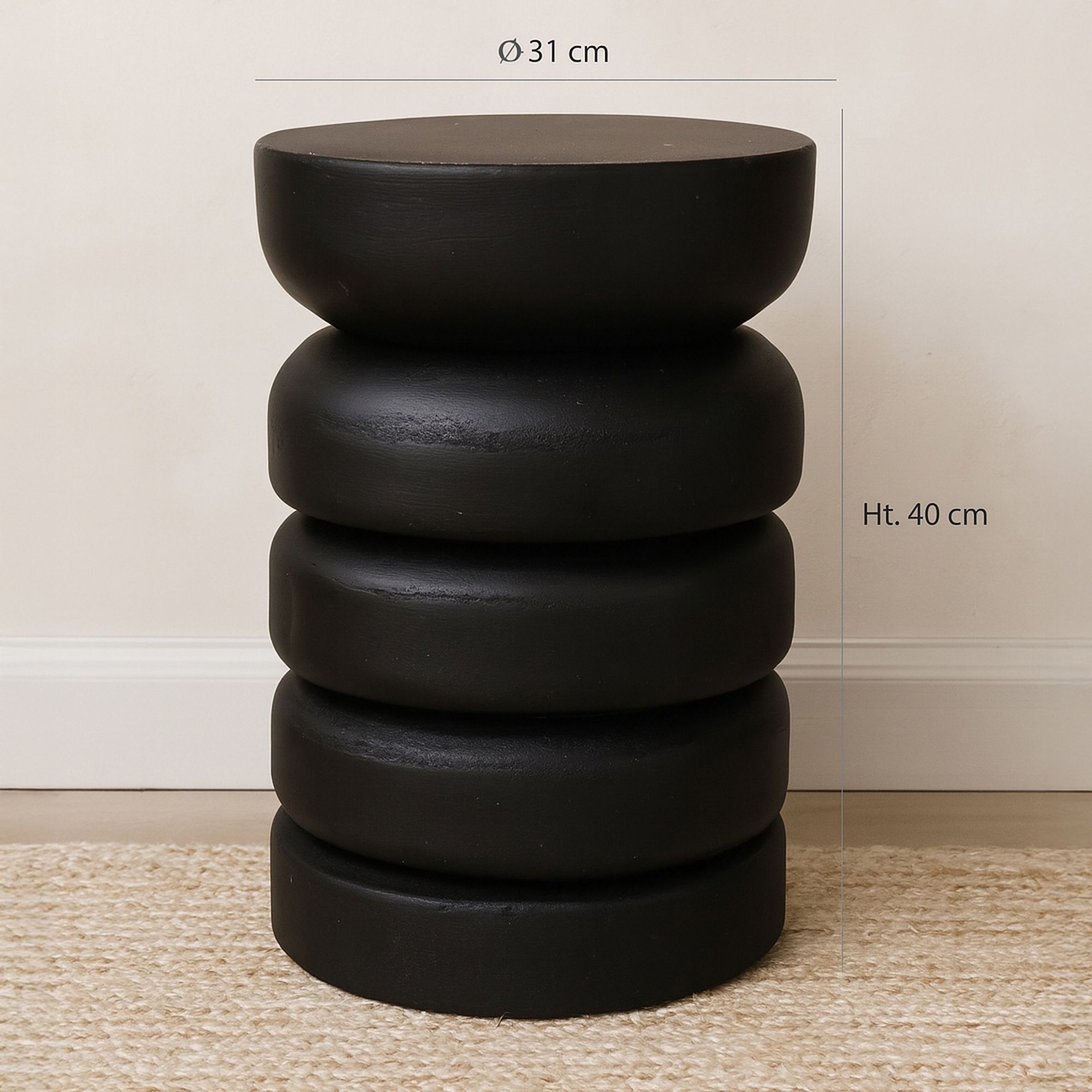 Meuble d'appoint en bois noir TAO