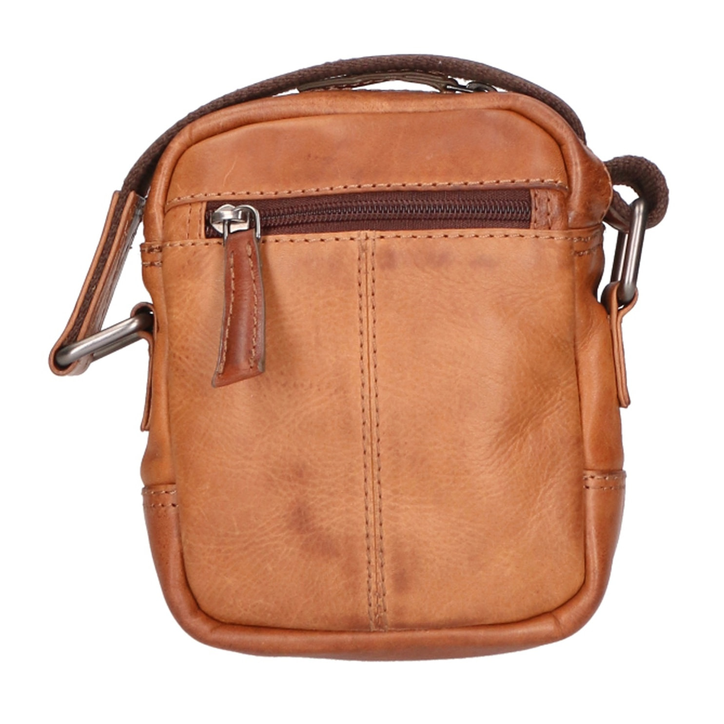 Borsa a tracolla unisex vera pelle - Modello False - Made in Italy - 17.0 x 17.0 x 3.0 cm