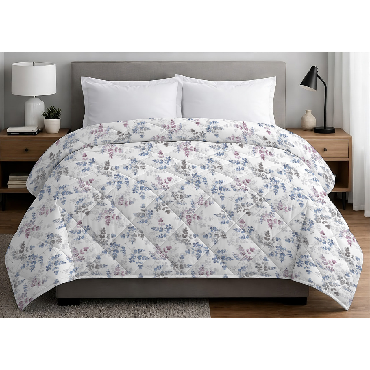 Trapuntino Estivo Leggero 100gr Ideale Primavera/ Estate Disegno Petalo Azzurro