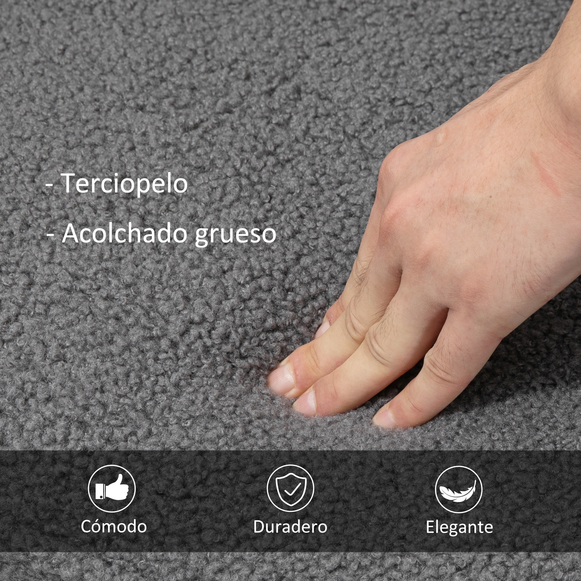 Mecedora de Borreguito Silla Mecedora con Patas de Madera de Haya y Marco de Acero Silla para Lactancia Carga 120 kg para Dormitorio Salón Gris Oscuro