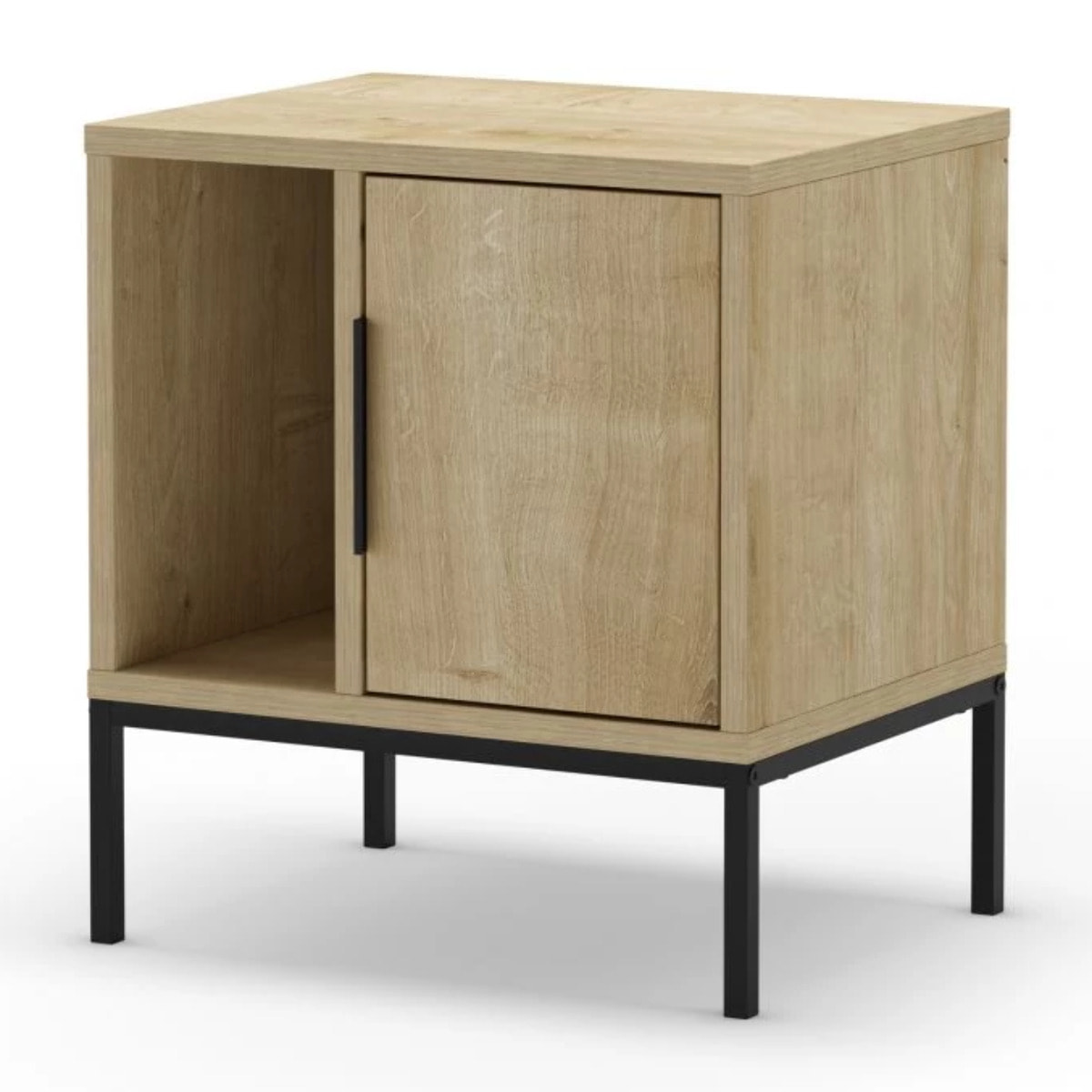 Mesita de noche Brik Roble Negro