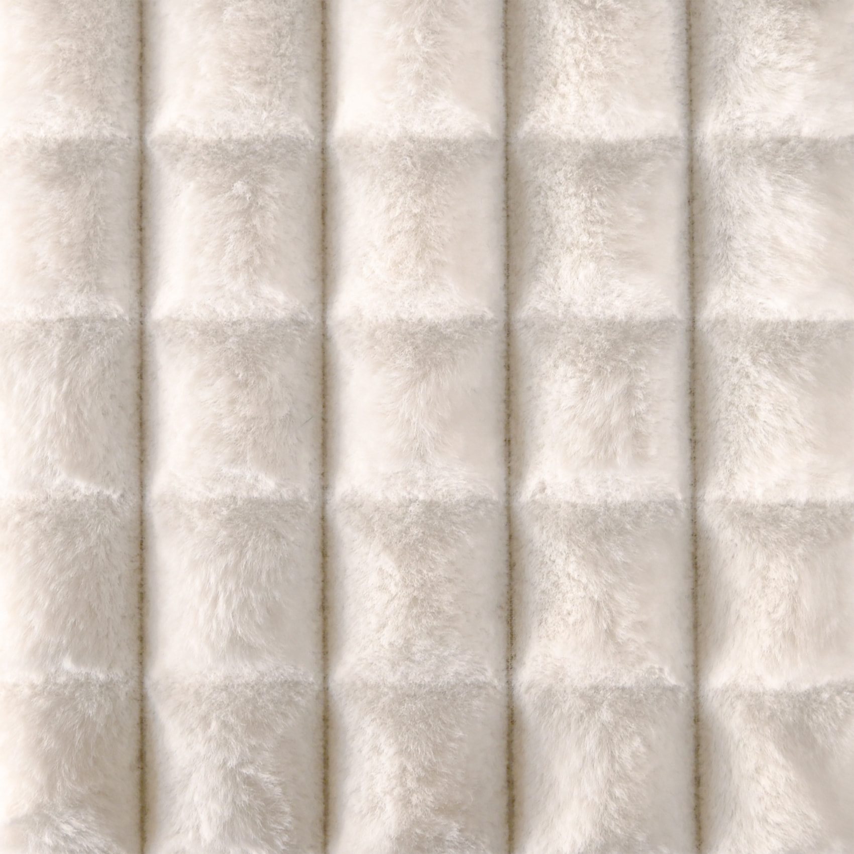 Tissu fausse fourrure  - Effet matelassé - Blanc