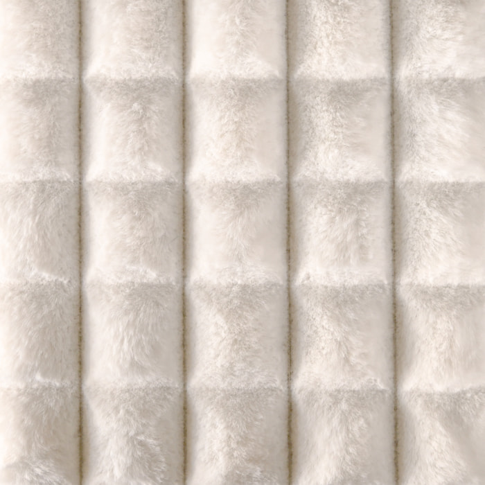 Tissu fausse fourrure  - Effet matelassé - Blanc
