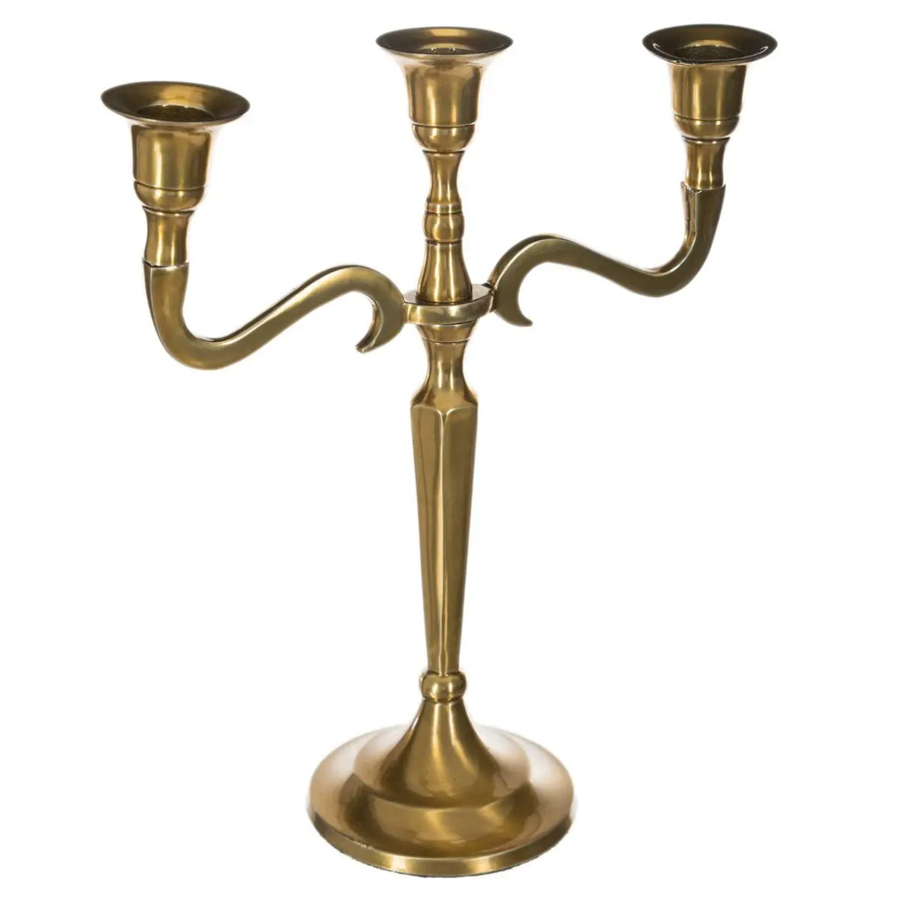 Bougeoir métal doré H27cm