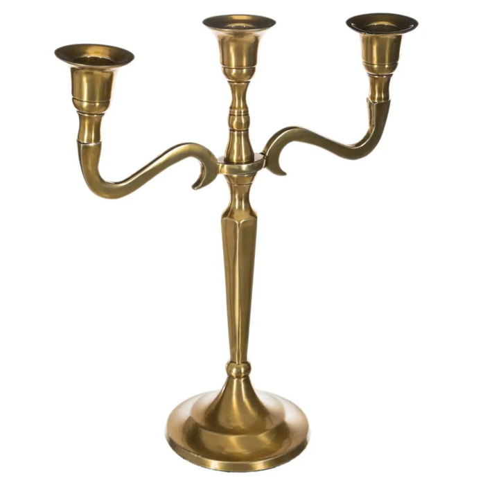 Bougeoir métal doré H27cm