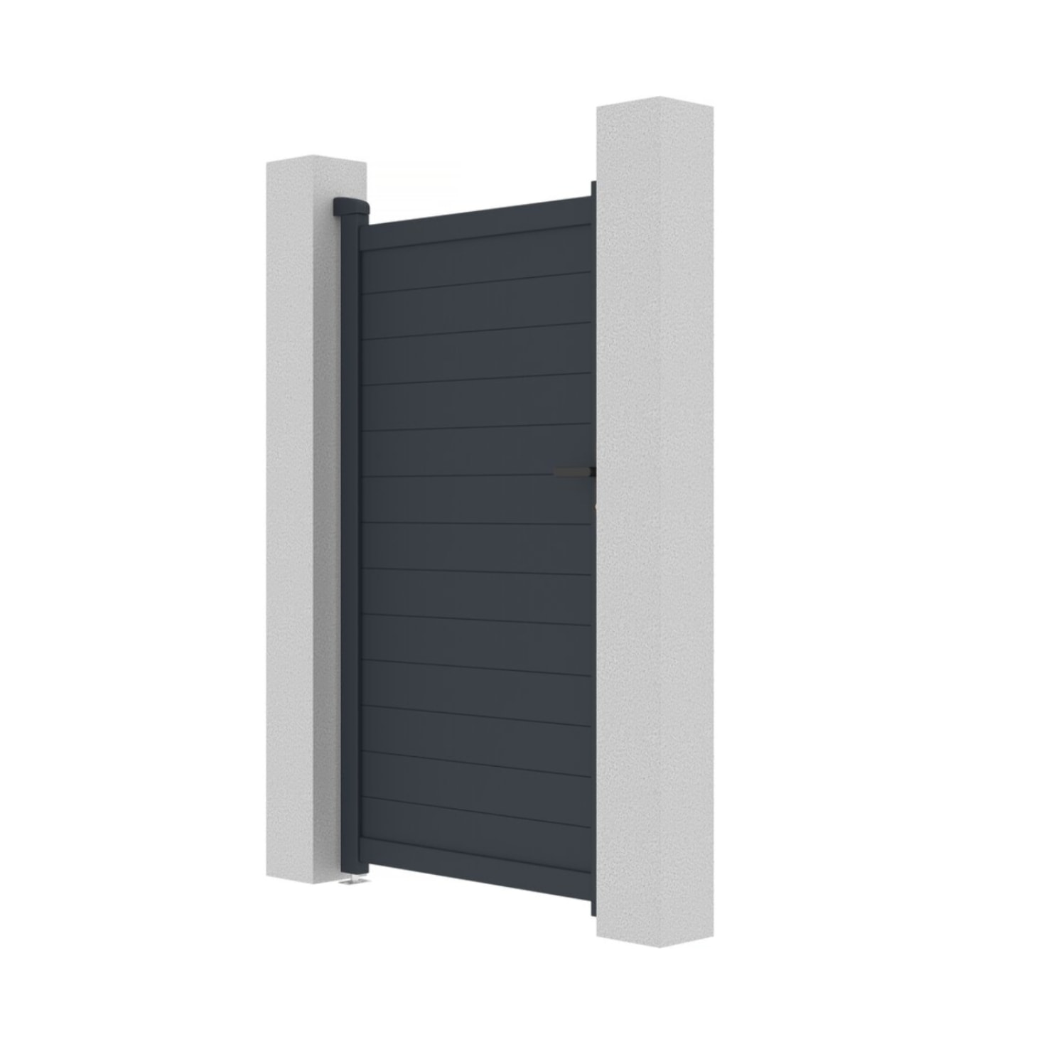 Portillon aluminium "Marc" - 101.2 x 180.9 cm - Gris